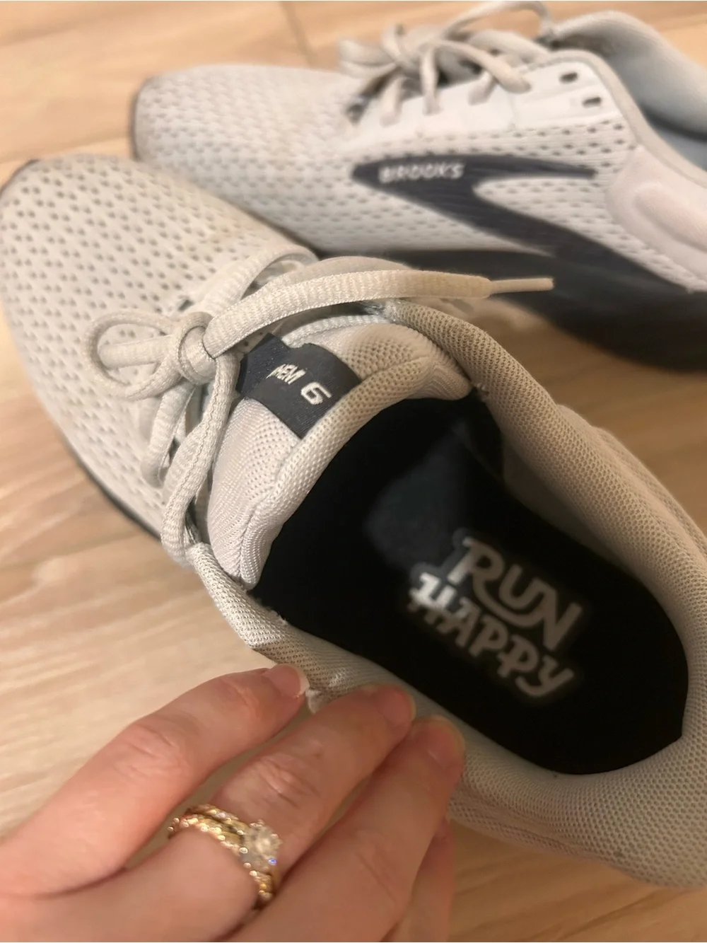 Brooks Light Gray and Black Running Shoes